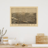 Amsterdam, NY Panoramic Map - 1881 Poster (Küche)