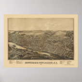 Amsterdam, NY Panoramic Map - 1881 Poster (Vorne)