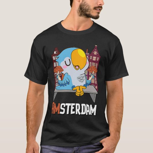 Amsterdam Parakeet Mushroom Holland Niederlande T-Shirt (Vorderseite)
