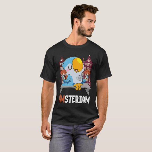 Amsterdam Parakeet Mushroom Holland Niederlande T-Shirt (Vorne ganz)