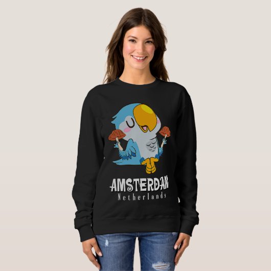 Amsterdam Parakeet Mushroom Holland The Netherland Sweatshirt (Vorne ganz)