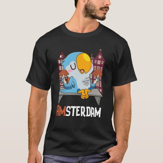 Amsterdam Parakeet Mushroom Holland The Netherland T-Shirt (Vorderseite)