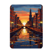 Amsterdam Postcard Holland Vintage Travel Magnet (Vertikal)