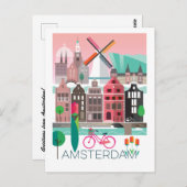 Amsterdam Postcard Postkarte (Vorne/Hinten)