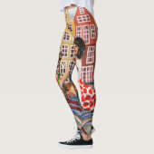 Amsterdam Poster: Button-Up Girl Cycling. Leggings (Links)