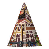 Amsterdam Poster: Button-Up Girl Cycling. Partyhütchen (Rückseite)