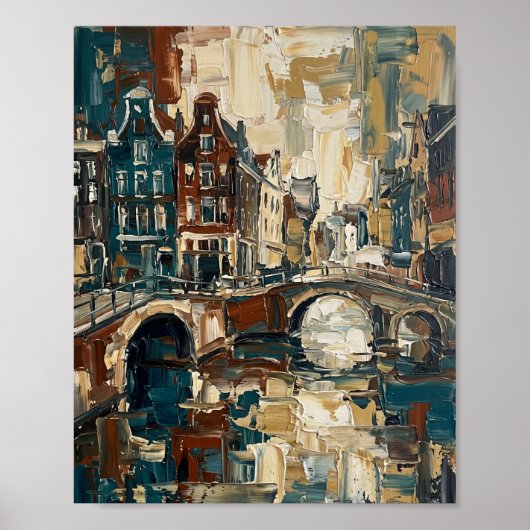 Amsterdam Poster Luxus Abstracte Ölgemälde (Vorne)
