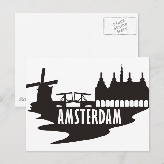 Amsterdam Postkarte (Vorne/Hinten)