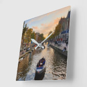 Amsterdam Quadratische Wanduhr (Winkel)