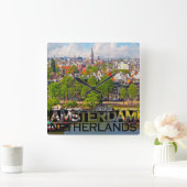 Amsterdam Quadratische Wanduhr (Zuhause)