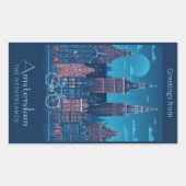 Amsterdam Rechteckiger Aufkleber (Vorderseite)