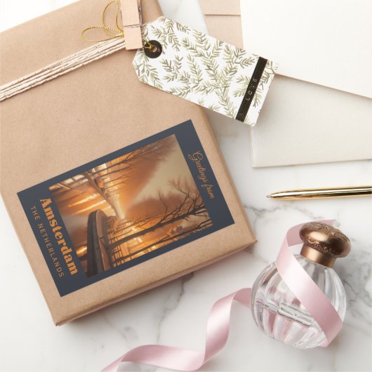 Amsterdam Rechteckiger Aufkleber (Schenken)