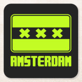 Amsterdam Rechteckiger Pappuntersetzer (Vorderseite)