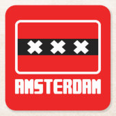 Amsterdam Rechteckiger Pappuntersetzer (Vorderseite)