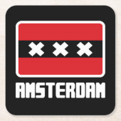 Amsterdam Rechteckiger Pappuntersetzer (Vorderseite)