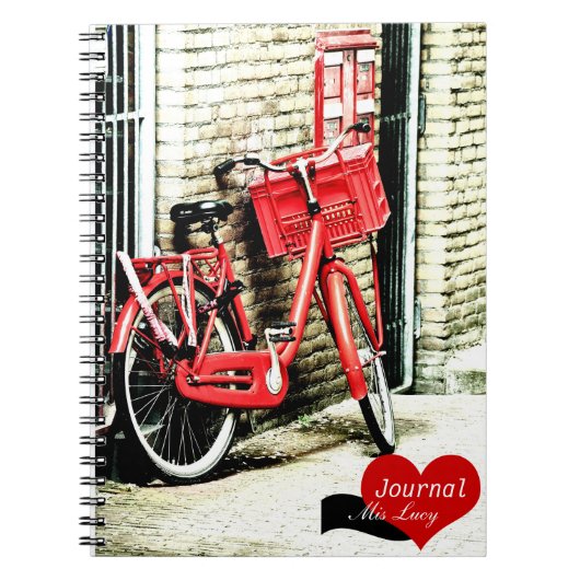 Amsterdam, Red Bicycle (Notebook) Notizblock (Vorderseite)