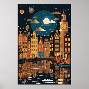 Amsterdam, Reise Poster