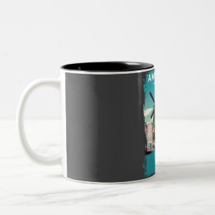 Amsterdam Reiseplakat Zweifarbige Tasse