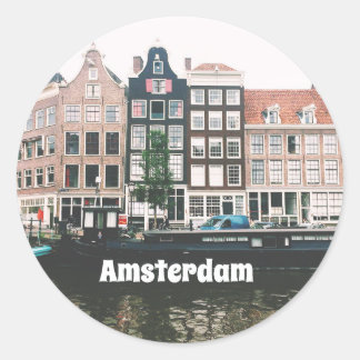 Amsterdam-Reisesouvenir Runder Aufkleber