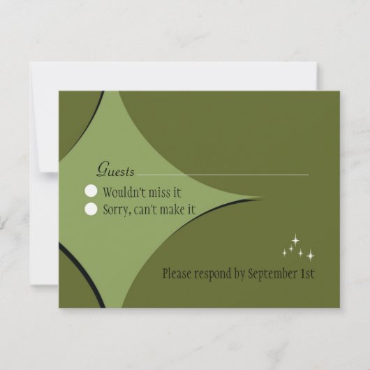 Amsterdam Response Card: Olive RSVP Karte (Vorderseite)