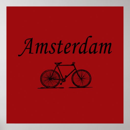 Amsterdam Retro-Fahrrad Poster (Vorne)