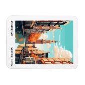 Amsterdam Retro Illustration Travel Magnet (Horizontal)