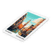 Amsterdam Retro Illustration Travel Magnet (Linke Seite)