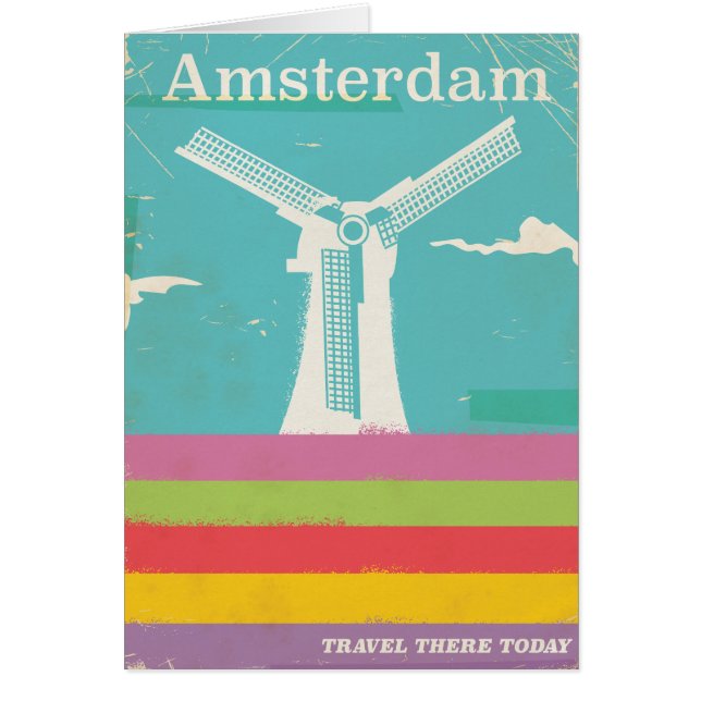 Amsterdam Retro Vintage Reiseplakat (Vorne)