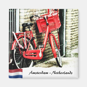 Amsterdam, Rotes Fahrrad, Niederlande Magnet