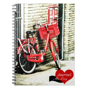 Amsterdam, rotes Fahrrad (Notizbuch) Notizblock