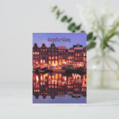 Amsterdam Row Houses on Canal Postkarte (Stehend Vorderseite)