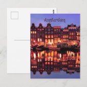 Amsterdam Row Houses on Canal Postkarte (Vorne/Hinten)