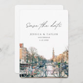 Amsterdam Save the Date Hochzeitseinladung Einladung (Vorne/Hinten)