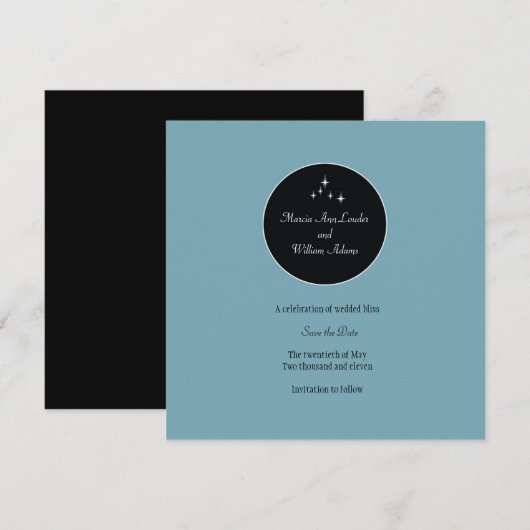 Amsterdam Save the Date: Powder Blue Date (Vorne/Hinten)