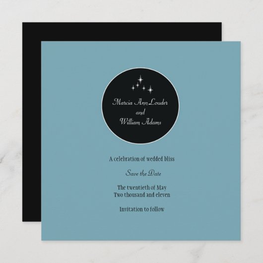 Amsterdam Save the Date: Powder Blue Save The Date (Vorne/Hinten)