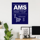Amsterdam Schiphol Airport AMS Poster (Heimbüro)