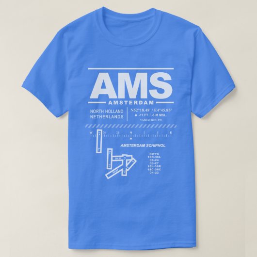 Amsterdam Schiphol Airport AMS T - Shirt (Design vorne)