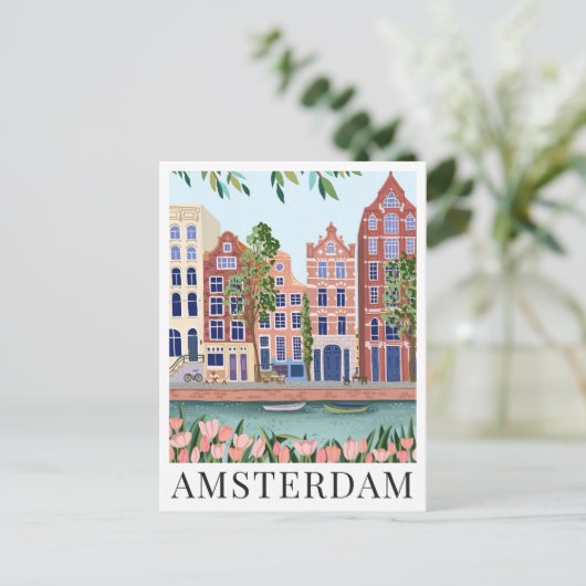 Amsterdam Seeufer Stadtansicht Reisevorführung Postkarte (Stehend Vorderseite)