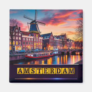 🧲 Amsterdam Sehenswürdigkeiten Reise Andenken Hol Magnet