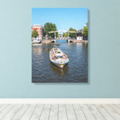 Amsterdam Sightseeing Boot View Leinwand drucksvol (Insitu (Holzboden))