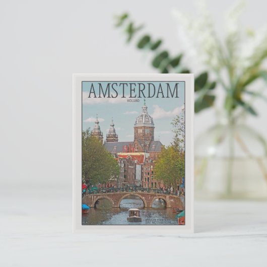 Amsterdam - Sint Nicolaaskerk Postkarte (Stehend Vorderseite)