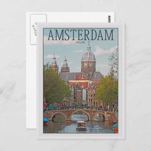 Amsterdam - Sint Nicolaaskerk Postkarte (Vorne/Hinten)