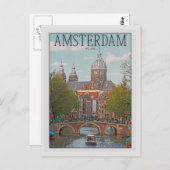 Amsterdam - Sint Nicolaaskerk Postkarte (Vorne/Hinten)