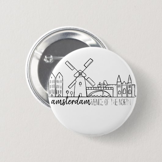 Amsterdam-Skyline Button (Vorne & Hinten)