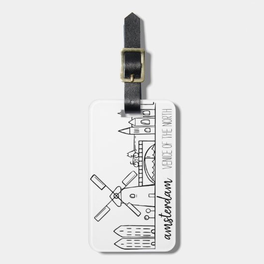 Amsterdam-Skyline Gepäckanhänger (Vorderseite vertikal)