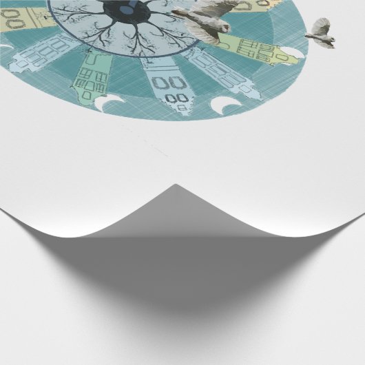 Amsterdam skyline geschenkpapier (Ecke)