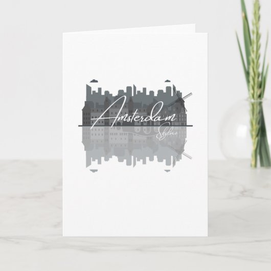 Amsterdam Skyline Karte (Vorderseite)