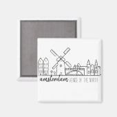 Amsterdam Skyline Magnet (Vorderseite/Rückseite)