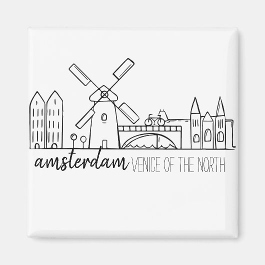 Amsterdam Skyline Magnet (Vorne)