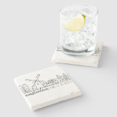 Amsterdam Skyline Steinuntersetzer (Seitenansicht)